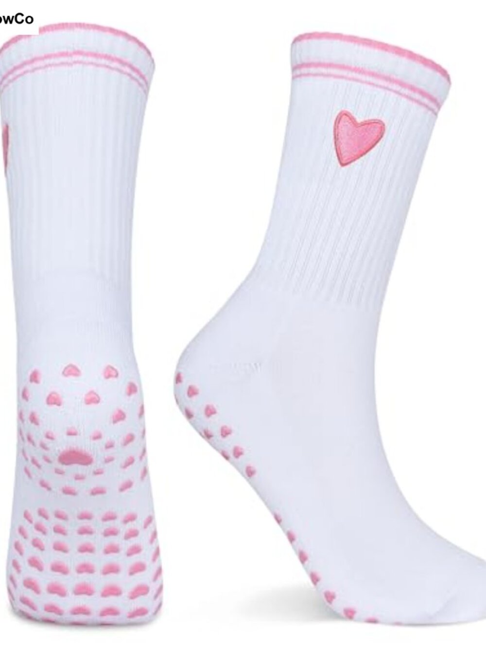 Non-slip Cotton Blend Pilates Socks with Grips for Yoga & Barre Workouts